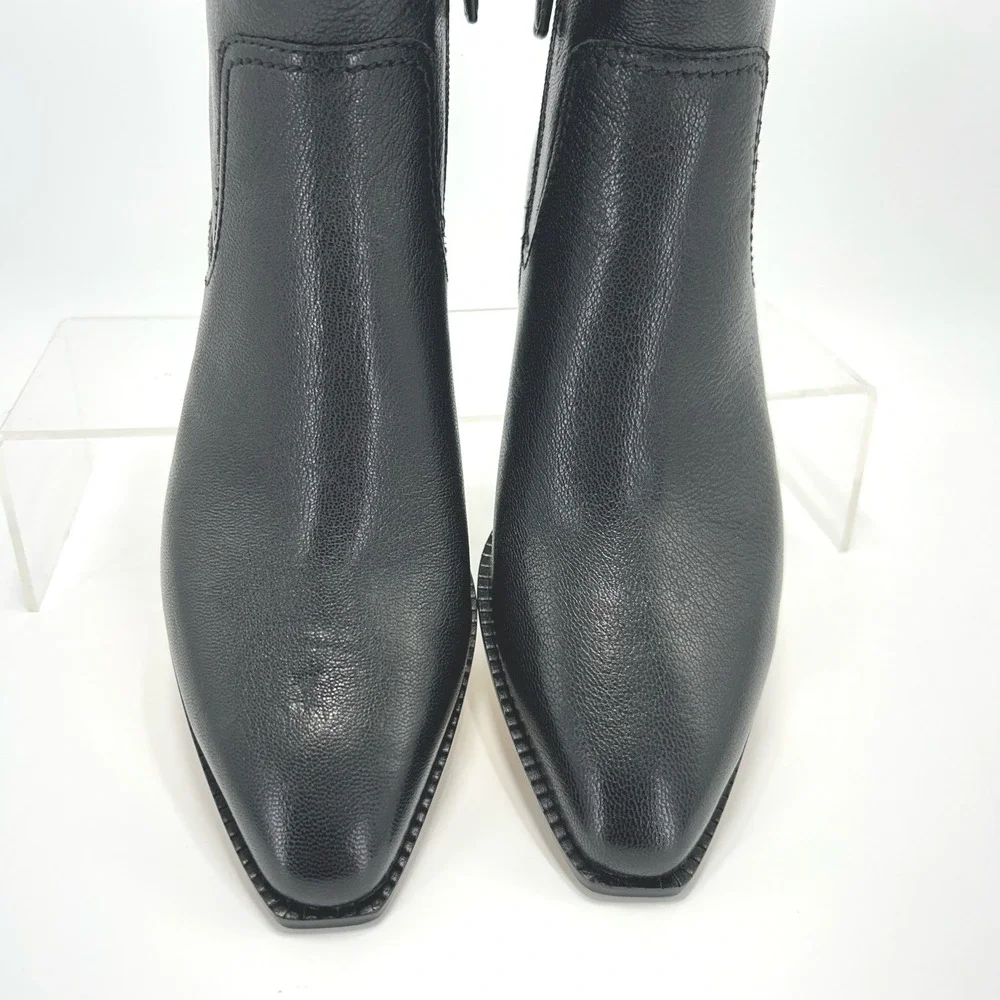 Cole Haan Size 6.5 Black Leather Block Heel Ankle Boots NEW Naia $180